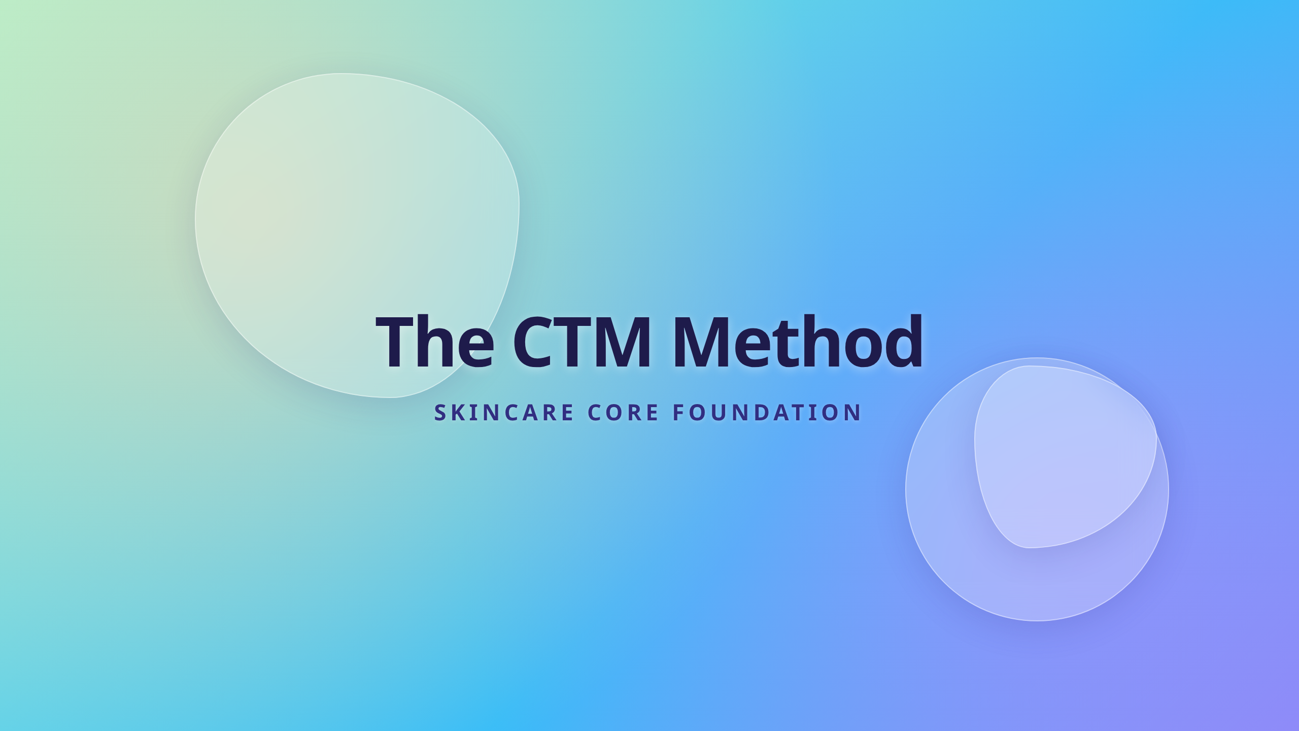 The CTM Method skincare routine cover title text showing Cleansing Toning and Moisturizing foundation