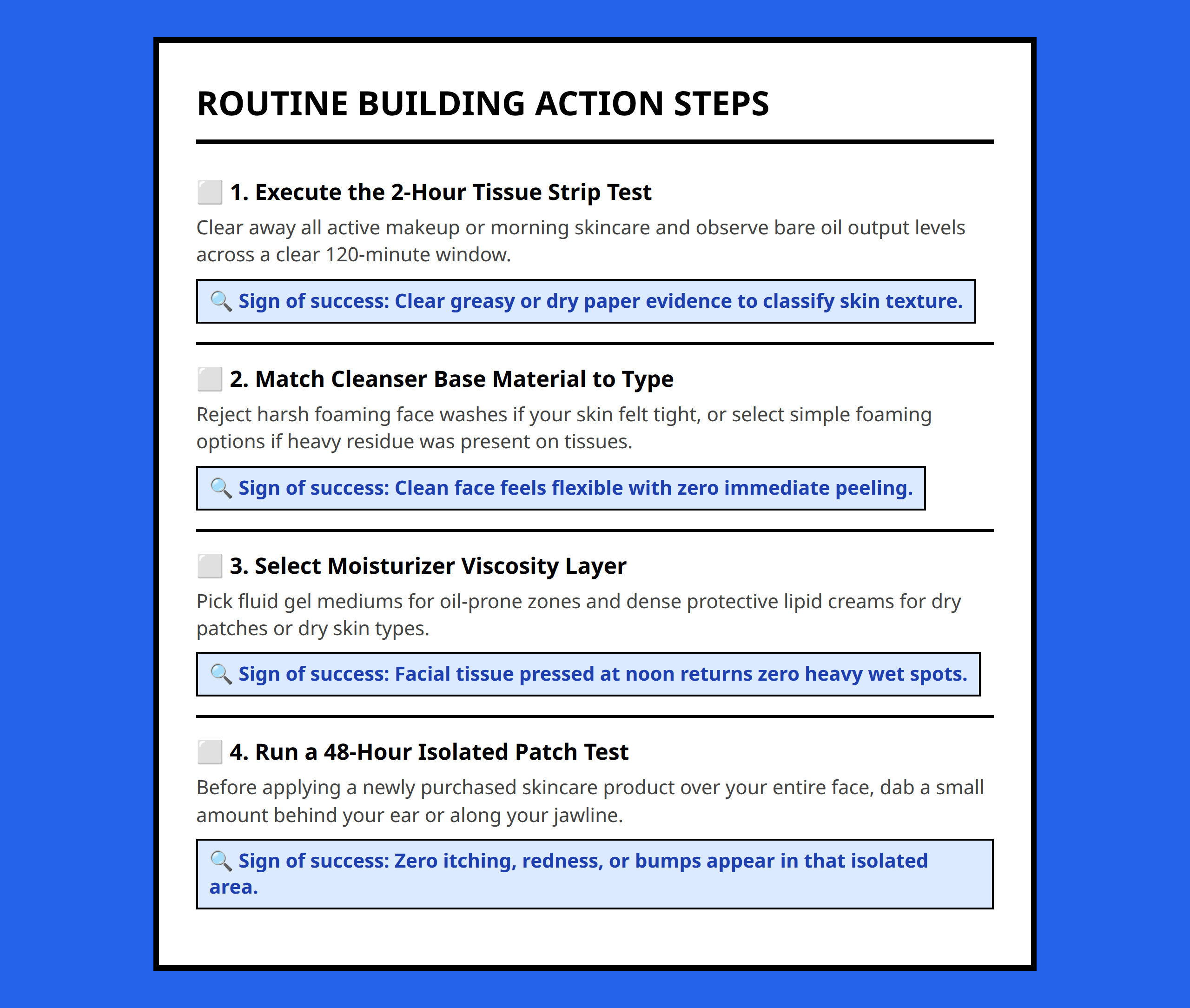 Skincare routine safety checklist for beginners prior to buying products